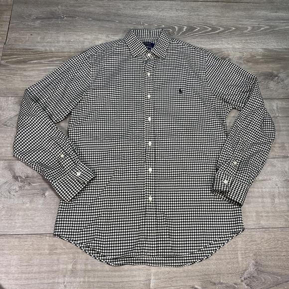 Ralph Lauren Shirt Mens 3XB Blue White Gingham Button Down Big Tall Long Sleeve - Picture 1 of 14